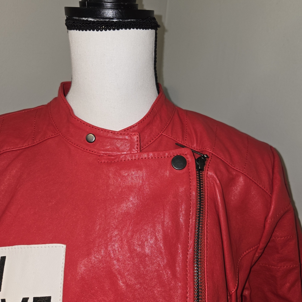 Leather Red Love Addict Jacket - Picture 9 of 16
